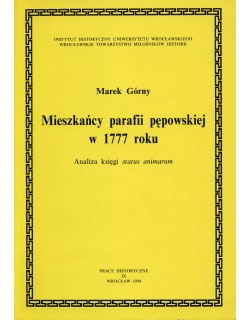 Mieszkańcy parafii pępowskiej w 1777 roku. Analiza księgi „status animarum”