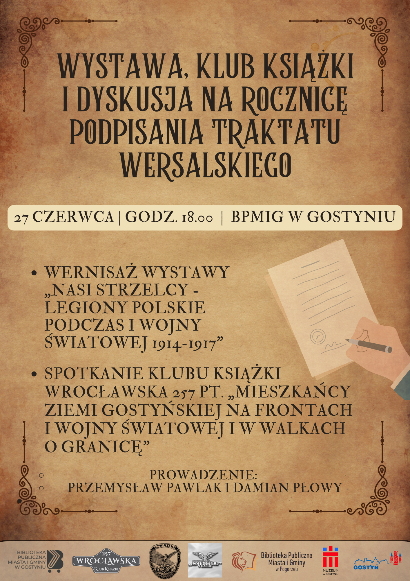 Wystawa, klub książki i dyskusja na rocznicę podpisania Traktatu Wersalskiego